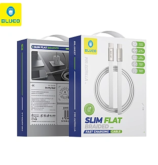 کابل شارژ بلو Type-C به Blueo Slim Flat Braided Fast Charging Cable Type-C